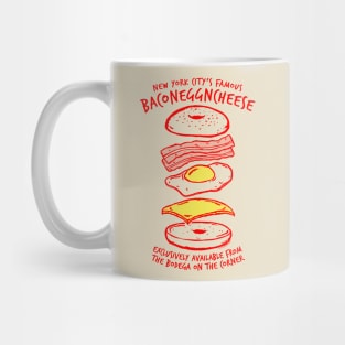 BACONEGGNCHEESE! (New York City's Famous Bacon Egg and Cheese) Mug